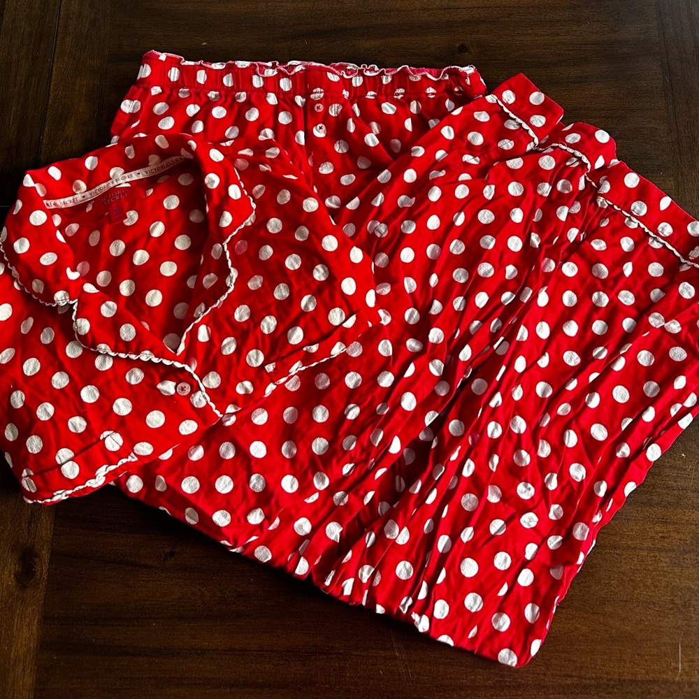 Victoria Secret Red/White Polka Dot | matching PJ set
